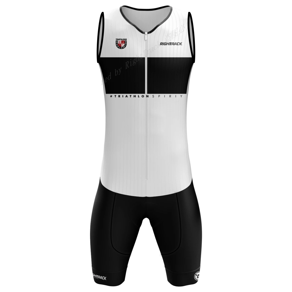 2023 World Triathlon Men\'s Trisuit Bicolor Sleeveless Skinsuit Clothing Jumpsuit Swimming Cycling Running Competition RT Apparel