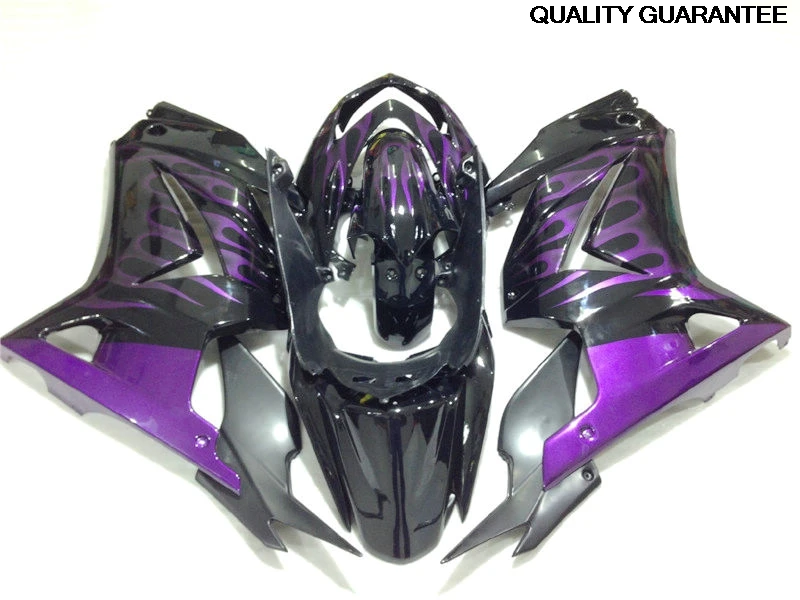 Free Custom Painted Fairing Kits For Ninja 08-14 EX 250 2008 - 2014 ZX 250R Purple Flame Fairings Bodywork02