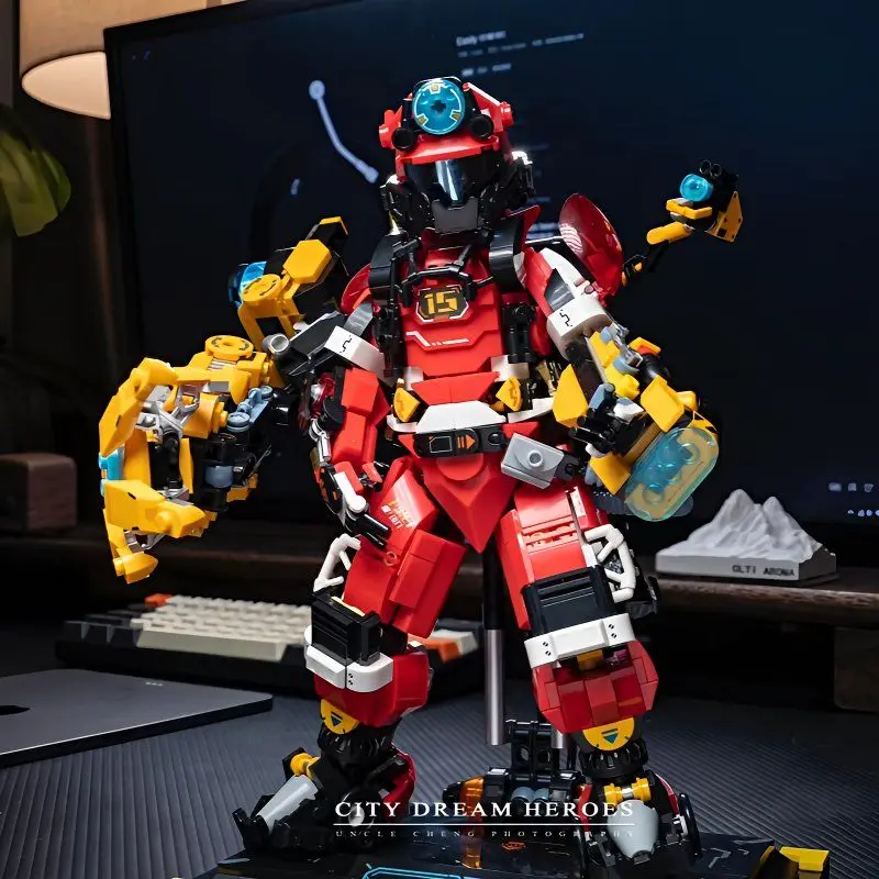 

2025 New 1000+PCS Building Blocks Set Fire Fighting Robot Model Kit,ABS Material DIY Figure Toys for Kids Boys Gifts Age 6-12+