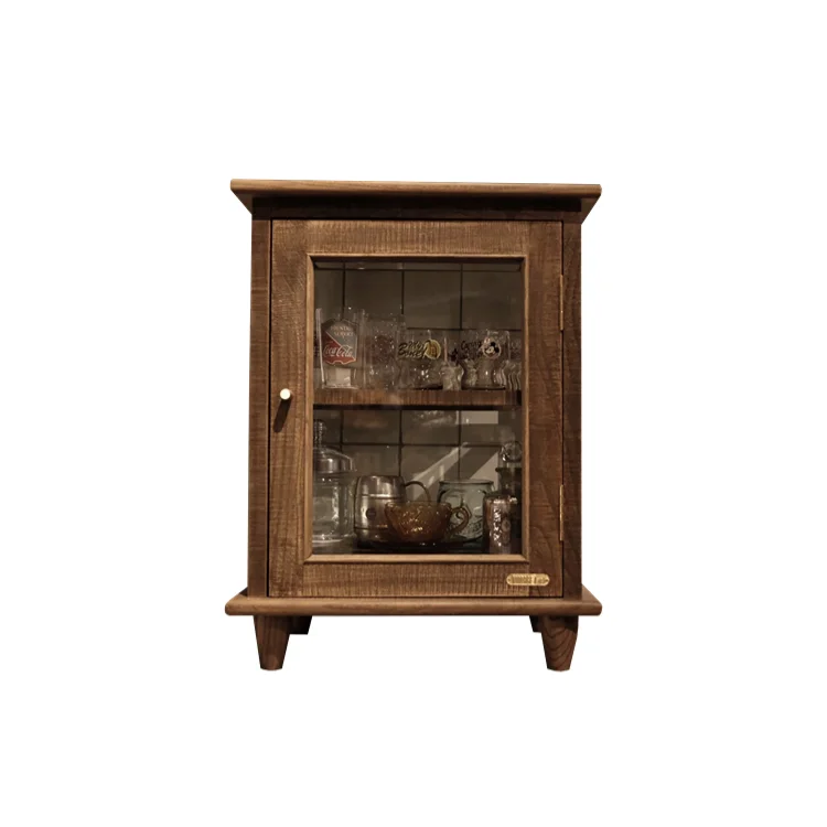 Solid wood jewelry cabinet, display cabinet, tableware, coffee, tea cup, water cup, countertop storage cabinet