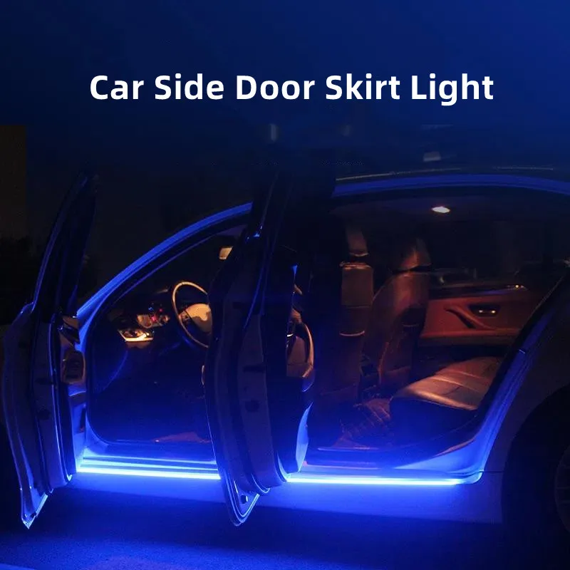 

2pcs/1set Car Door Decoration Welcome Light Strips Strobe Lights Safety 12V LED Opening Warning LED Ambient Lamp Strip Auto