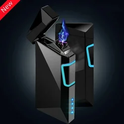 JOBON Hot Intelligent Touch Sensing Power Display Arc Flame New Year Design Lighter USB Pulse Cigar Plasma Lighters Men's Gifts