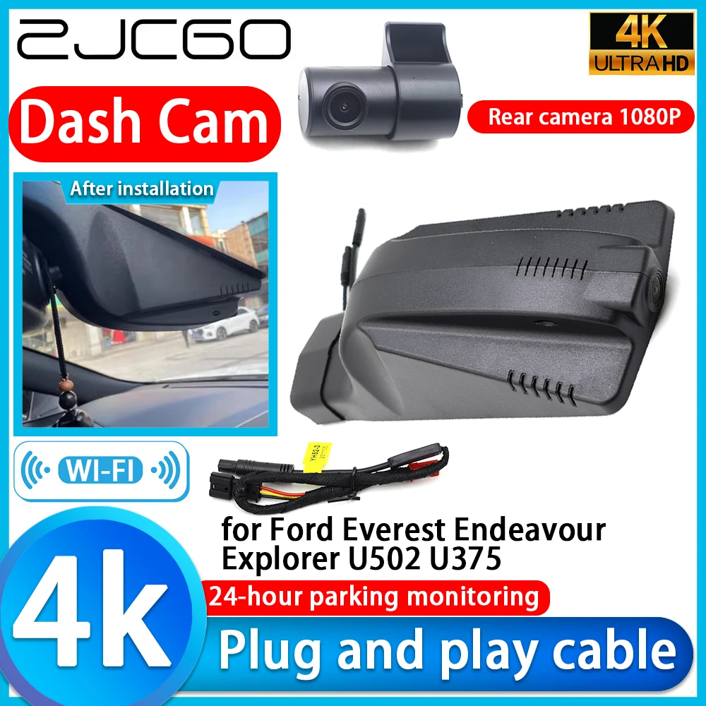 Cámara para Auto DVR 4K UHD 2160P con Lente Sony, Grabación de Video 24H y Monitor de Estacionamiento para Ford Everest, Endeavour, Explorer U502 U375