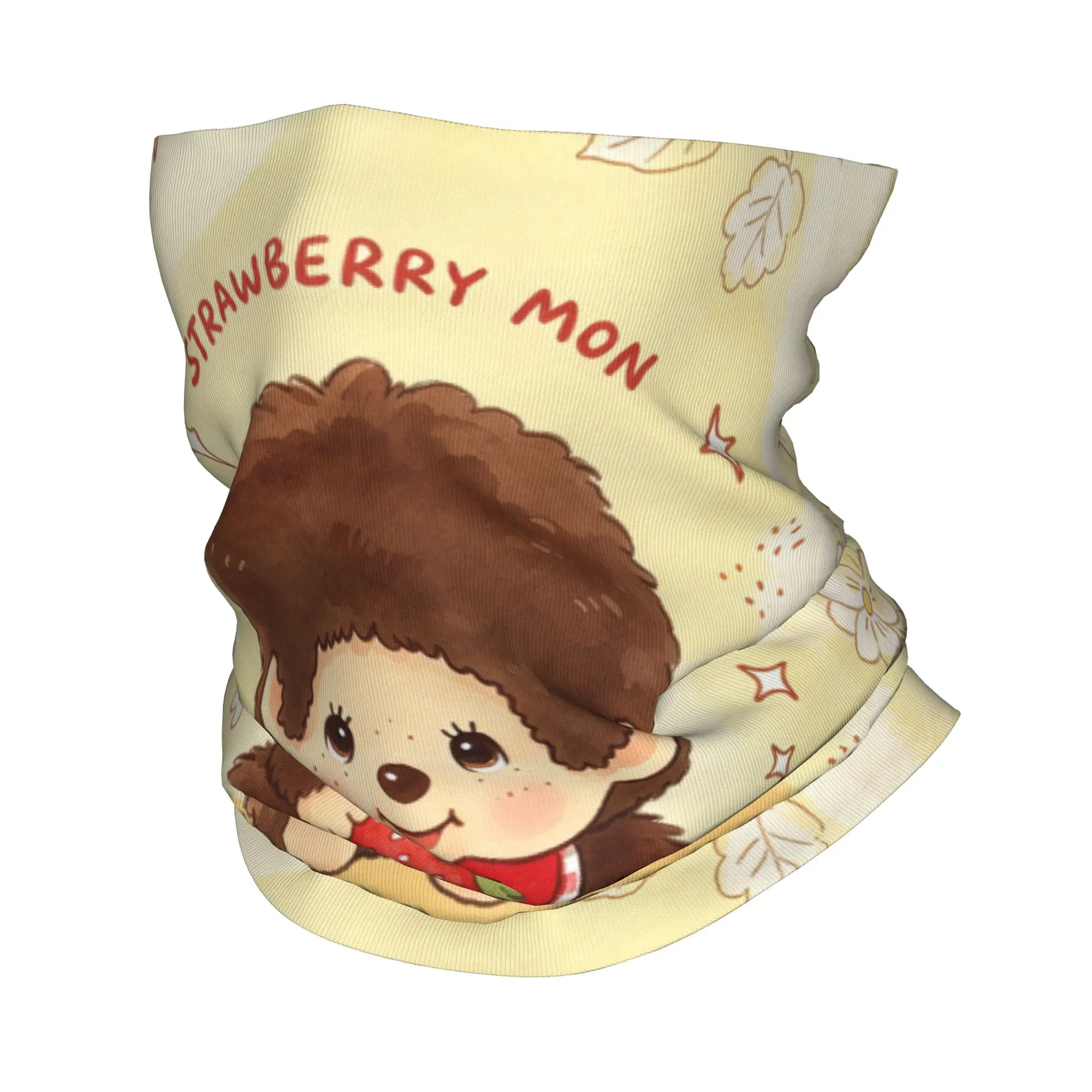 Custom M-Monchhichis Bandana Winter Neck Warmer Women Windproof Wrap Face Scarf for Hiking Cute Monkey Character Gaiter Headband