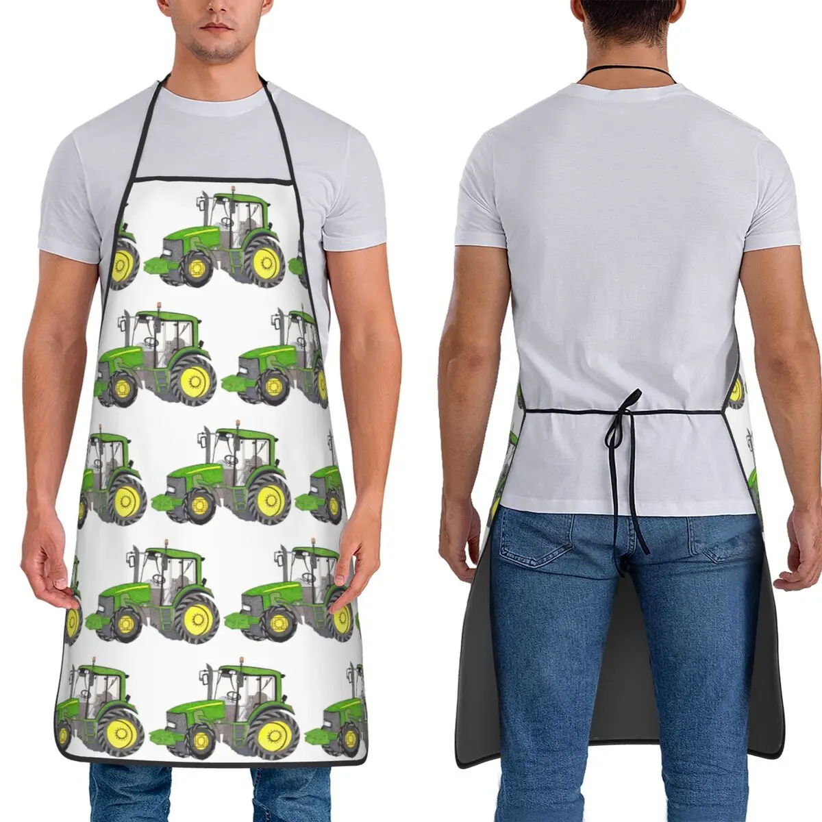 Tractor Apron Chef Baking Tablier Sleeveless Bib Kitchen Cleaning Pinafore for Women Men Painting