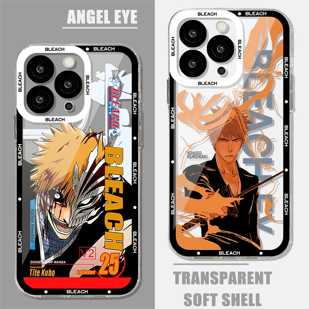 Anime Bleach Ichigo Phone Case For Samsung A71 A53 A50 A52 A52S A72 A91 A81 A22 A20S A20 A30 A11 4G 5G Transparent Cover