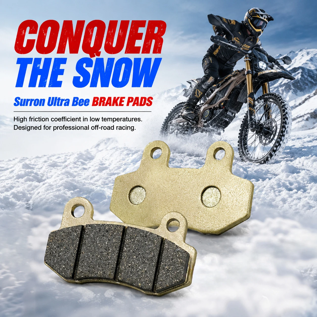 Ultra Bee Brake Pads Semi-Metallic 2 Pairs for Surron Ultra Bee Electric Dirt Bike Front Rear