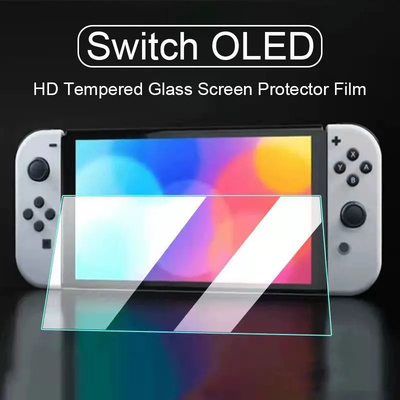 Tempered Glass Protective Film For Nintendo Switch Oled Curved Edge Full Cover Screen Protector NS Lite Game Console Accessories