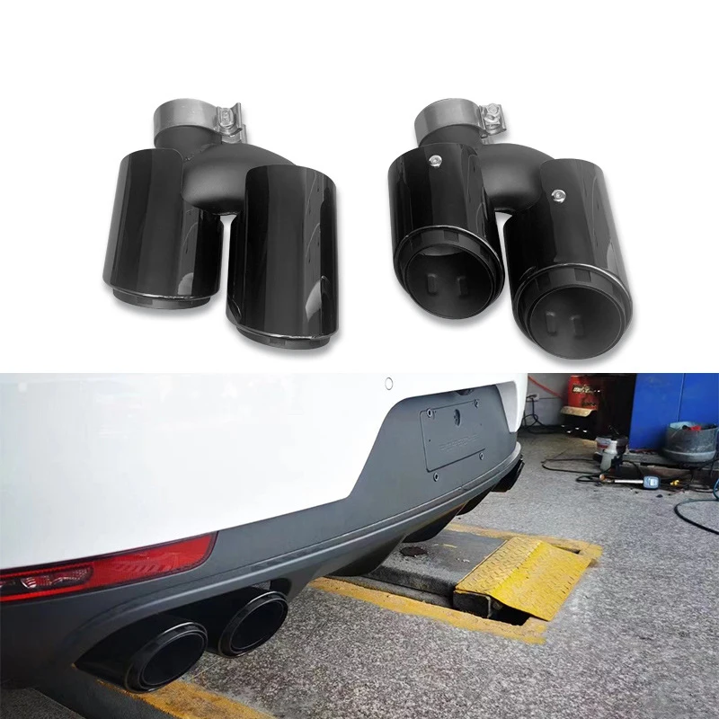 Suitable for Porsche MACAN tail throat vector modified exhaust pipe three layer four   small Cayenne  nozzle