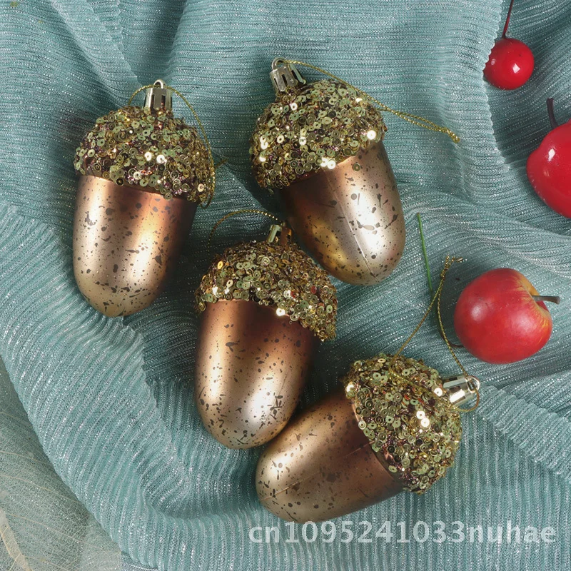 

Bronze Pinecone Shaped Ball Christmas Tree Ornaments DIY Decorations Plastic Cross-border Business Light Luxury Family Festival