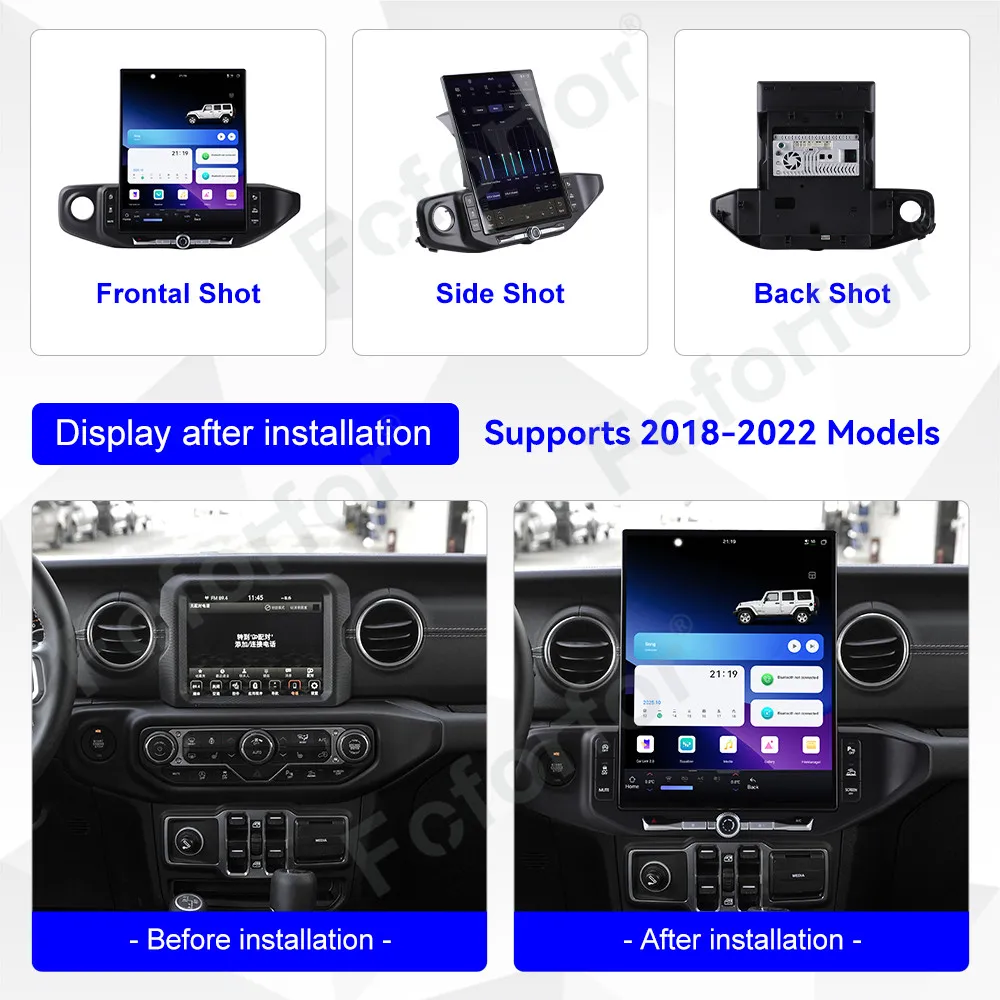 

Wireless Carplay 12.3" Screen Car Radio For Jeep Wrangler 2018-2022 Android 15 Multimedia Player GPS Navigation Auto DSP Stereo