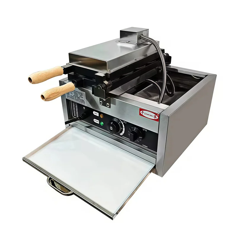 8 شرائح معدات الكعك الكهربائية آلة كعكة الفول الأحمر آلة صنع الوافل صانع فطيرة تجارية صغيرة 2000 واط مقلاة غير لاصقة