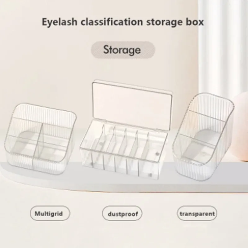 Transparent Eyelashes Extension Tools Storage Box Lashes Accessories Acrylic Desktop Makeup Tool Container Cosmetic Organizer