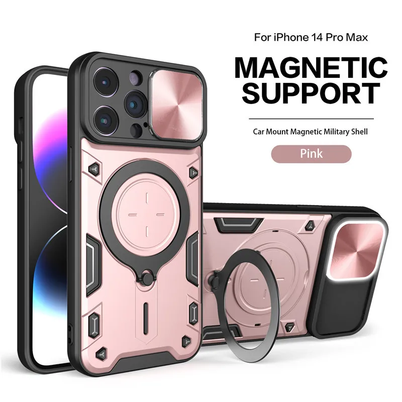 

Suitable for Iphone16Pro Max Mobile Phone Case, Apple 16 Push-Window Anti-Fall Case, Apple 16Plus Rpo Magnetic Stand Protective Cover