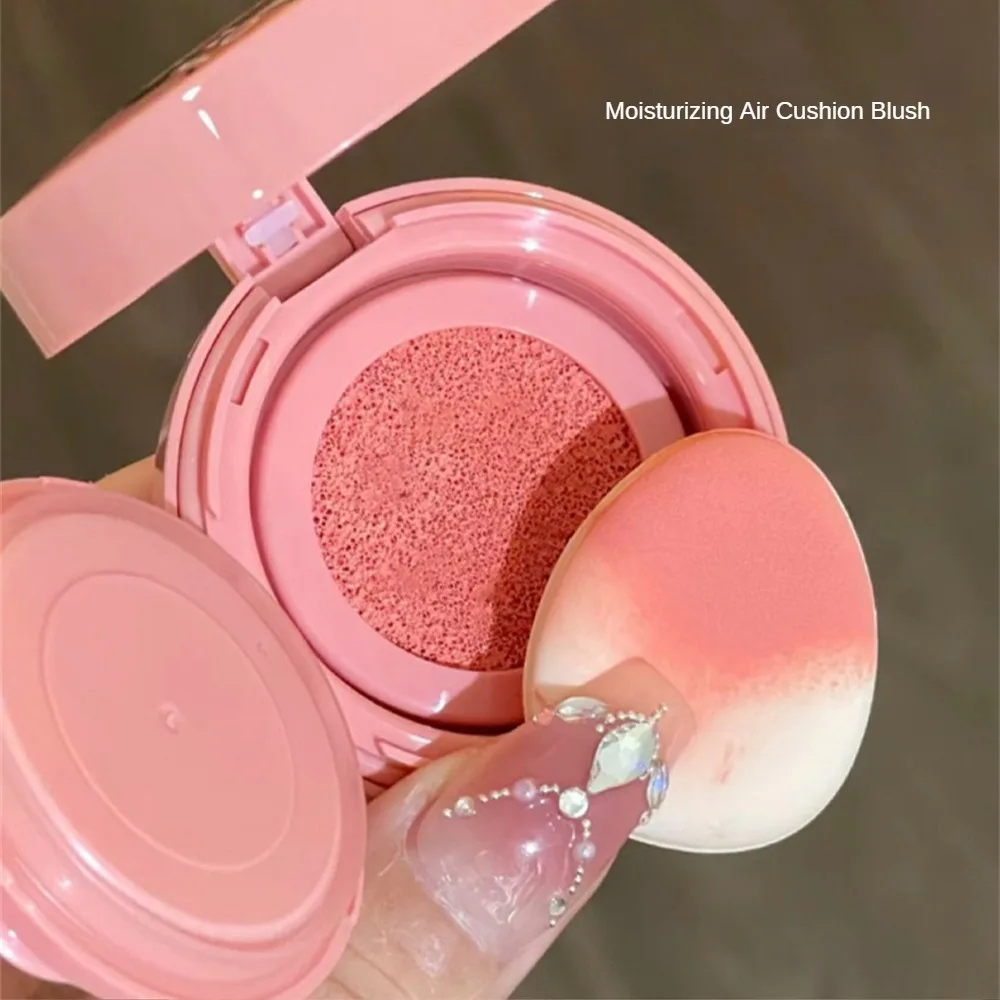 Cuscino d'aria Blush Cream Waterproof Lasting Natural Cream Cheek Tint Blush con Puff Peach Pink Rouge Girl Blush Facial Makeup