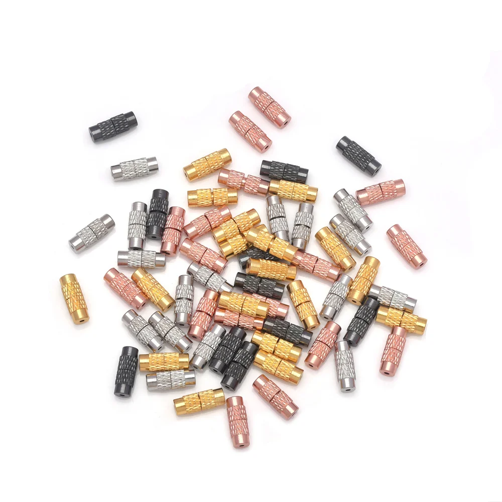 10Pcs 4x12mm Brass Column Screw Clasps Barrel Screw Clasp for Bracelet Necklace Jewelry Making Findings