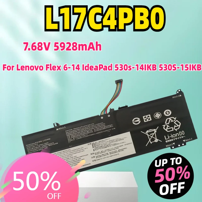 

New Laptop Battery For Lenovo Flex 6-14 IdeaPad 530s-14IKB 530S-15IKB 7.68V 45Wh L17C4PB0 L17M4PB0 L17M4PB2 L17C4PB2