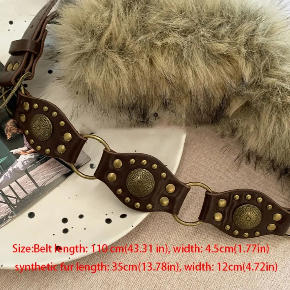 Cintura in pelliccia di pelle in pelle PU moda Pelliccia sintetica Stile ragazza piccante Cintura pelosa Versatile Jeans Decor Cintura in peluche Quotidiano