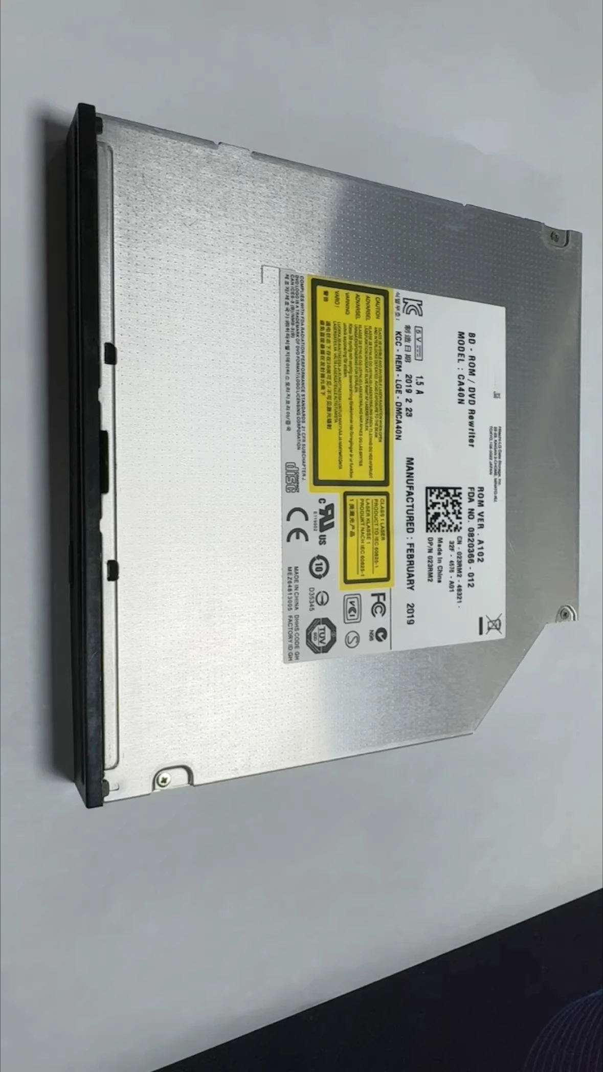 New original for CA40N notebook suction optical drive DVD burner with button panel