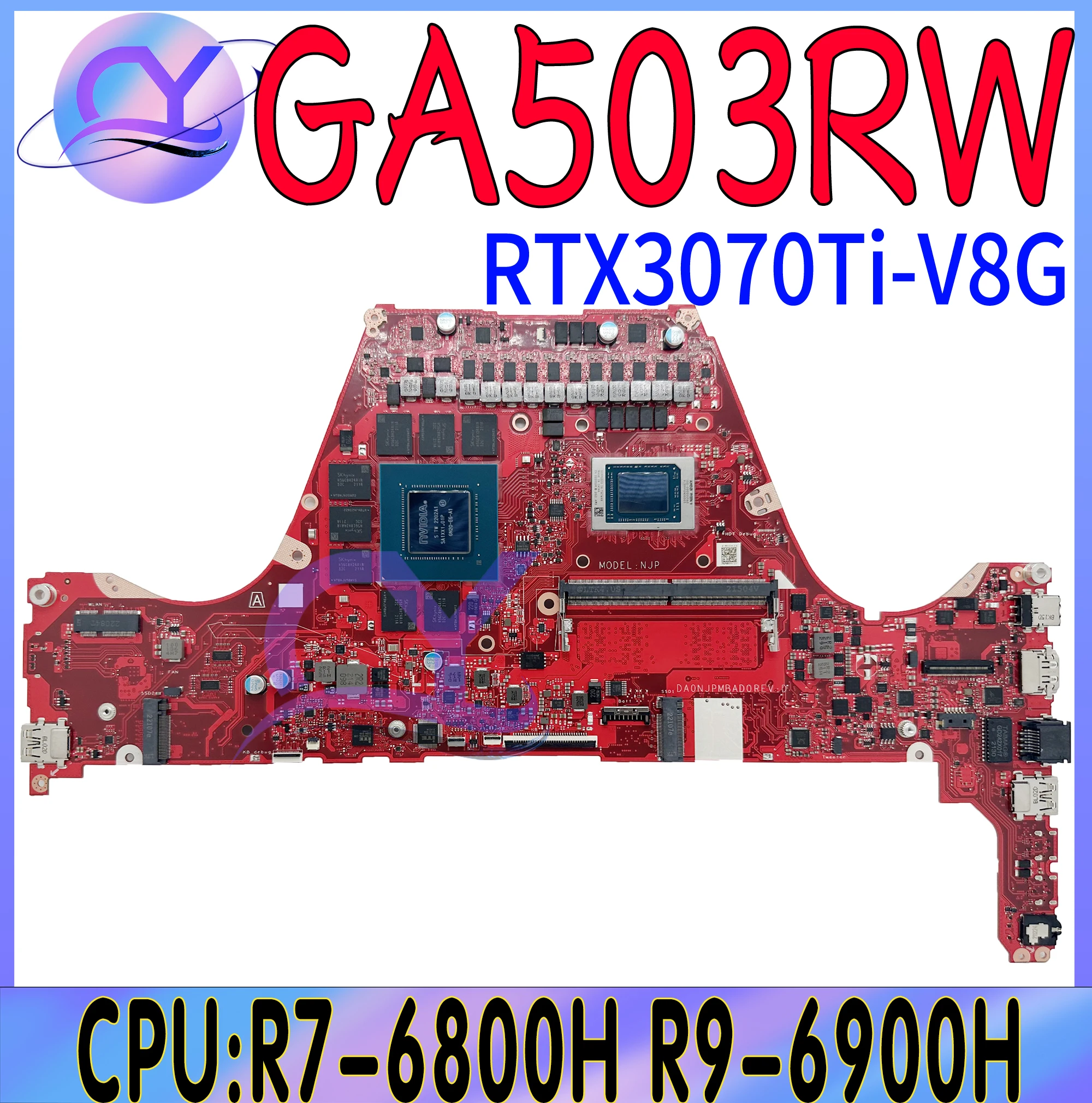 KEFU Mainboard For ASUS GA503RS GA503R GA503RW GA503RM Laptop Motherboard R7 R9 RTX3060/V6G RTX3070Ti/RTX3080-V8G RAM-8GB