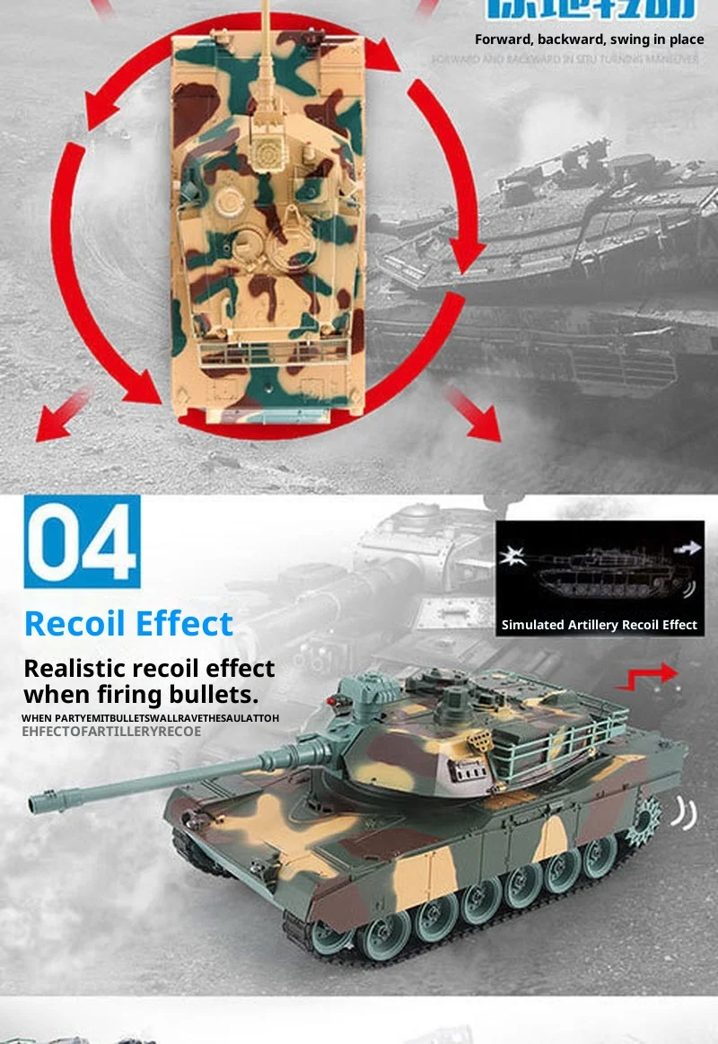 دبابة تعمل بالتحكم عن بعد، محاكاة كبيرة، نموذج عسكري أمريكي M1A2 قادر على إطلاق قذائف لعبة القتال بين الوالدين والطفل