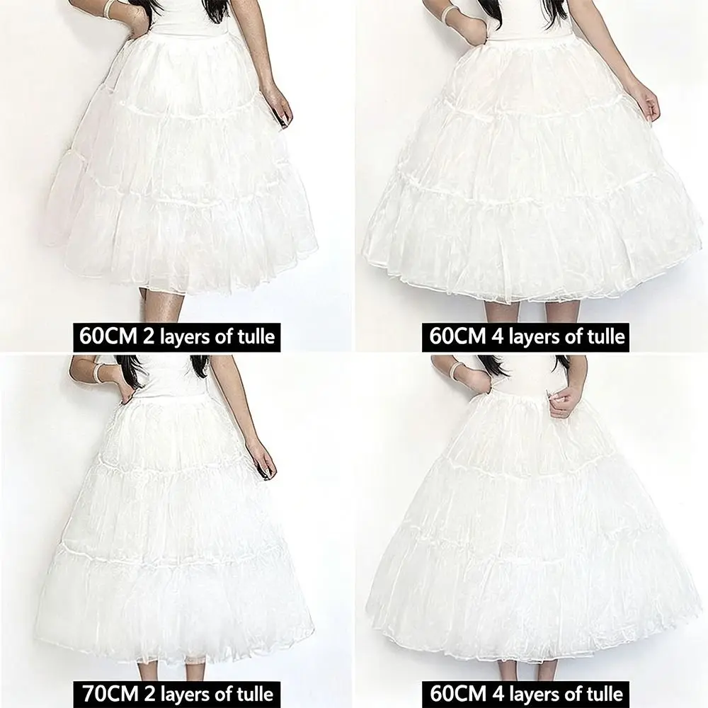Fashion Lolita Petticoat Without Hoop Cosplay Ball Gown Petticoats White Breathable Wedding Petticoats Party Dress