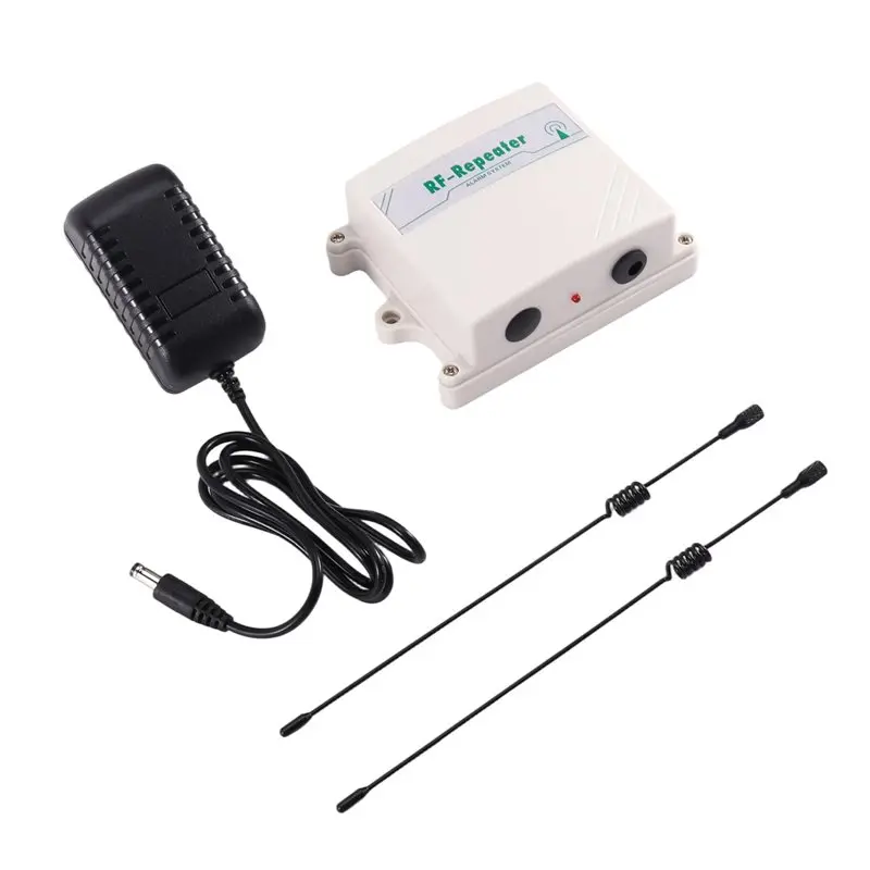 

FULL-Wireless 433Mhz 12V DC Repeater,Dual Antennas, EU/US Power Supply, Stable Signal For Alarm Sensor Systems EU PLUG US PLUG