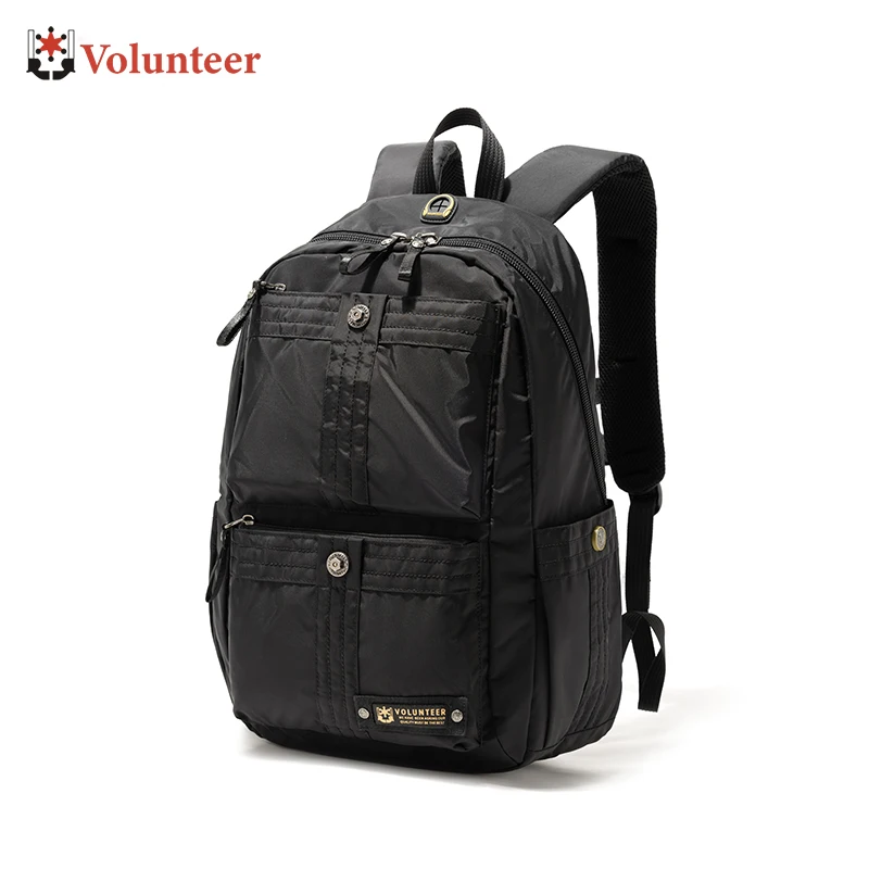 

VOLUNTEER Waterproof Casual School Backpack for Men Nylon Lightweight Laptop Backpack Man Travel Work Commute Daypack 1740-01