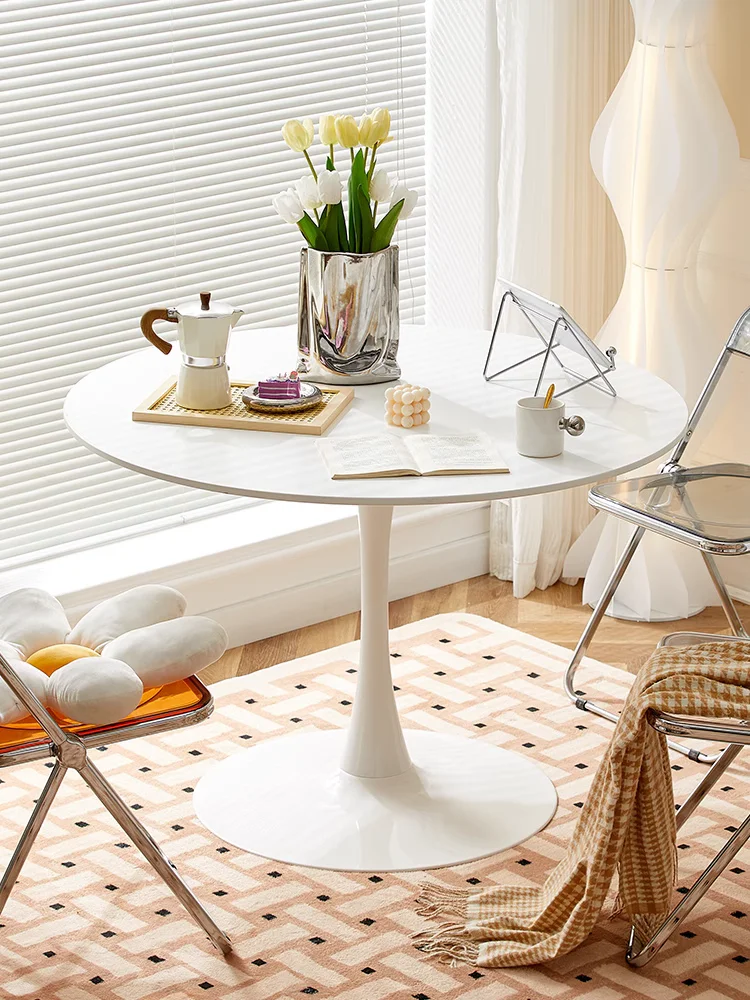 INS small Round table modern white simple Nordic Round table Home balcony bedroom bedside Tea Table chair set