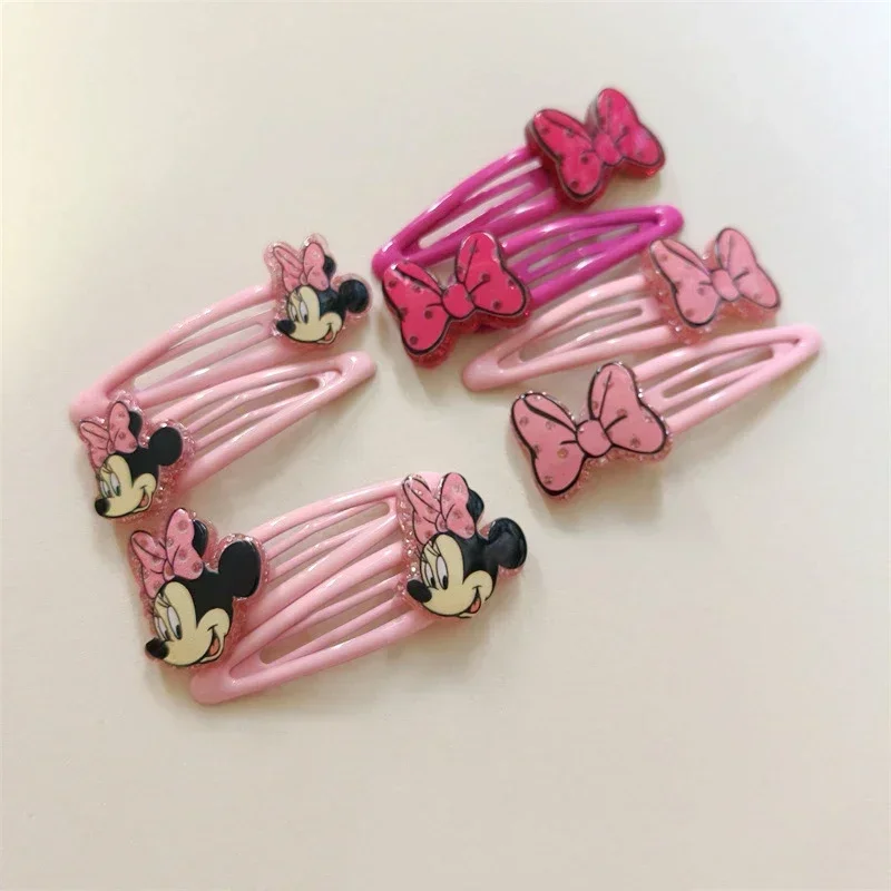 Pince à cheveux Minnie Mouse pour enfants, nœud papillon de dessin animé, barrettes BB, élastique, épingle à cheveux, élastique, vêtements de sauna, cadeaux pour filles, rose, rouge