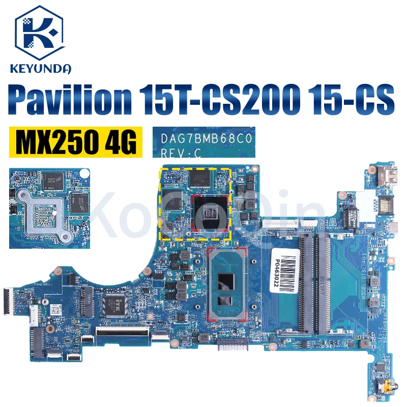 Imagem -05 - Placa-mãe do Portátil para o Pavilhão de hp G7bd 15t-cs 15-cs Mainboard do Portátil Dag7bmb48c0 Dag7bmb58c0 Dag7bmb68c0 i5 i7 Mx250 2g 4g