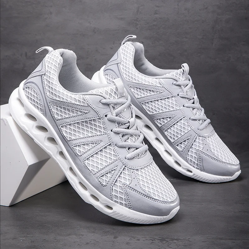 

2025 Mesh Breathable Men’s Light Sneaker Big Size 39-46 Outdoor Running Shoes For Men Platform Anti-Shock Sports Sneakers Male