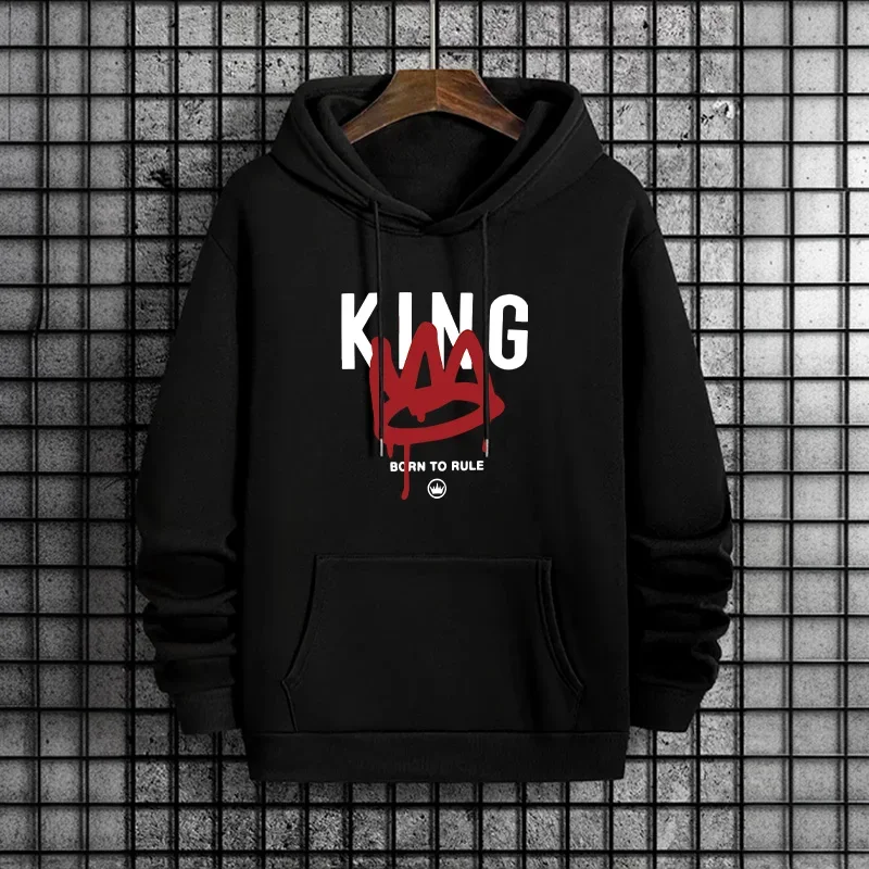 Sudaderas de chándal informales con estampado King para hombre, sudaderas deportivas para correr al aire libre, ropa de calle, ropa de moda de otoño e invierno