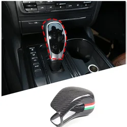 Real Carbon Fiber Car Gear Shift Knob Head Cover Trim For Maserati Ghibli Quattroporte Levante 2013-2018 Interior Accessories