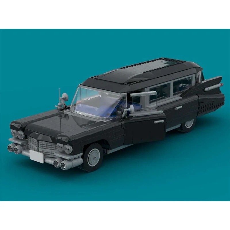 MOC-128762 Zwarte Spookauto Racen Sportwagen Bouwsteen Model2078parts Educatie Jongen Kids Kerst Bouwstenen Speelgoed Cadeau