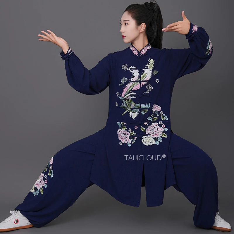 Contemporary Zen Tai Chi Suits | Women's Phoenix & Men's Dragon Kung Fu Uniform - Silk-Linen Baduanjin Practice Wear - Image 3