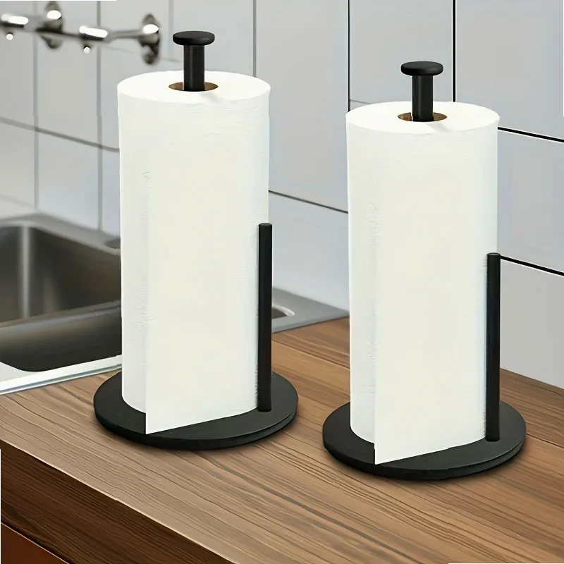 

Heavy-Duty Stainless Steel Paper Towel Holder, Weighted Base Countertop Organizer Space-Saving