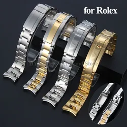 20mm 21mm Stainless Steel Watch Band for Rolex Submariner for Daytona Water Ghost Diving Bracelet WristBand Solid Folding Buckle