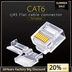 Cable plano Cat6 con guía de Cable, conector de red UTP, Ethernet, ordenador, chapado en oro de 30U, 20 / 50 piezas