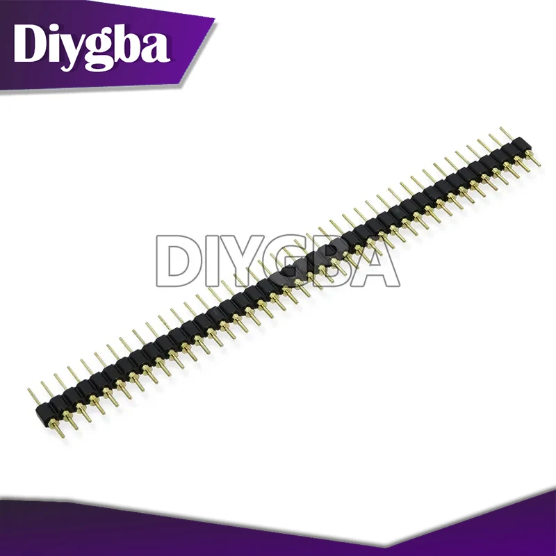 5PCS Connector Round 40P Header Strip Male Header Single Row 40 Pin 2.54mm Pin Needle 1x40 Connector 40Pin Connector