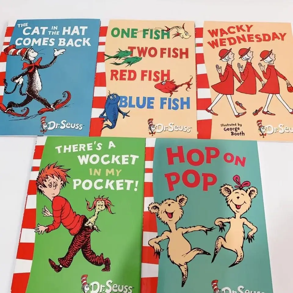 Étui classique de la série Dr. Seuss, histoire intéressante, image pour enfants, nettoyage de l'anglais, jouets d'apprentissage pour enfants, 20 pièces