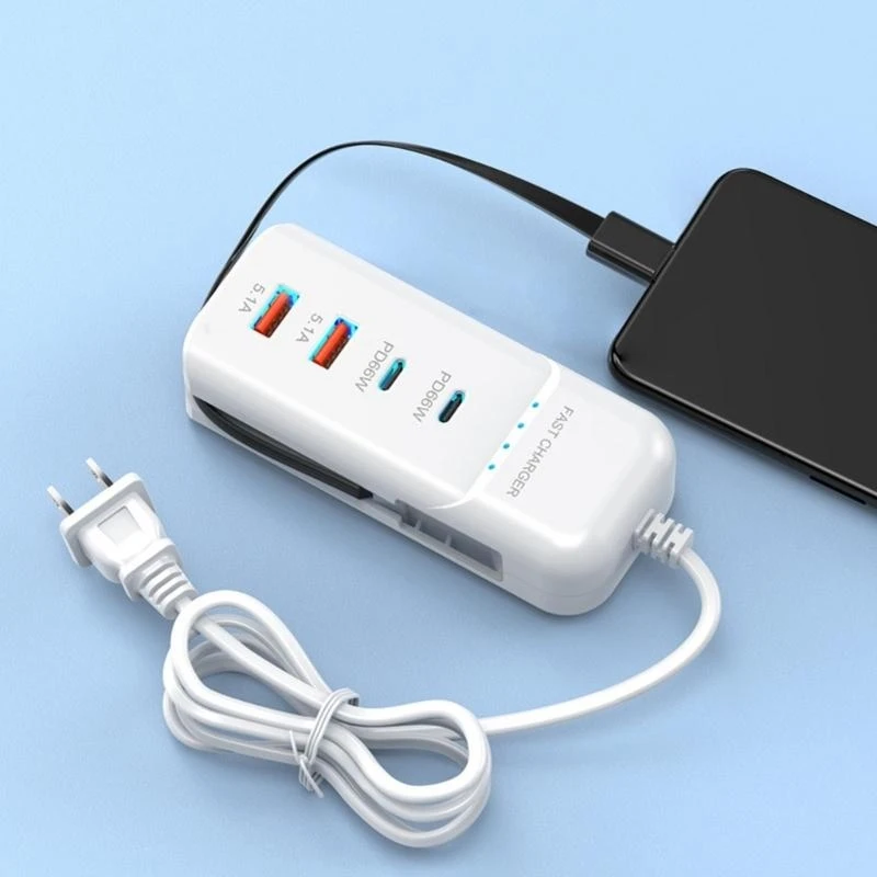 Várias tiras energia portuária com carregamento rápido PD e 2 porta USB para simultânea