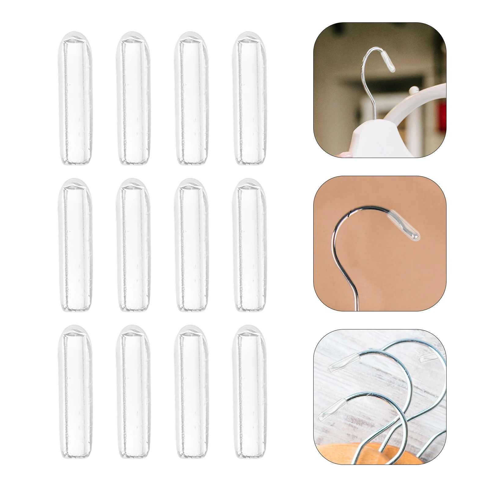 

20Pcs Hanger Tip Protectors Plastic Clear End Caps Clothes Hook Covers Wire End Protectors Prevent Slipping Fabric Protection