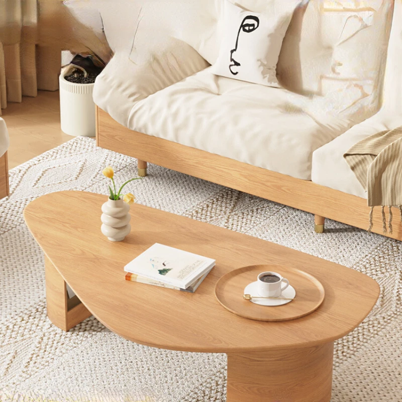

Living room log simple small-sized solid wood storage special-shaped coffee table