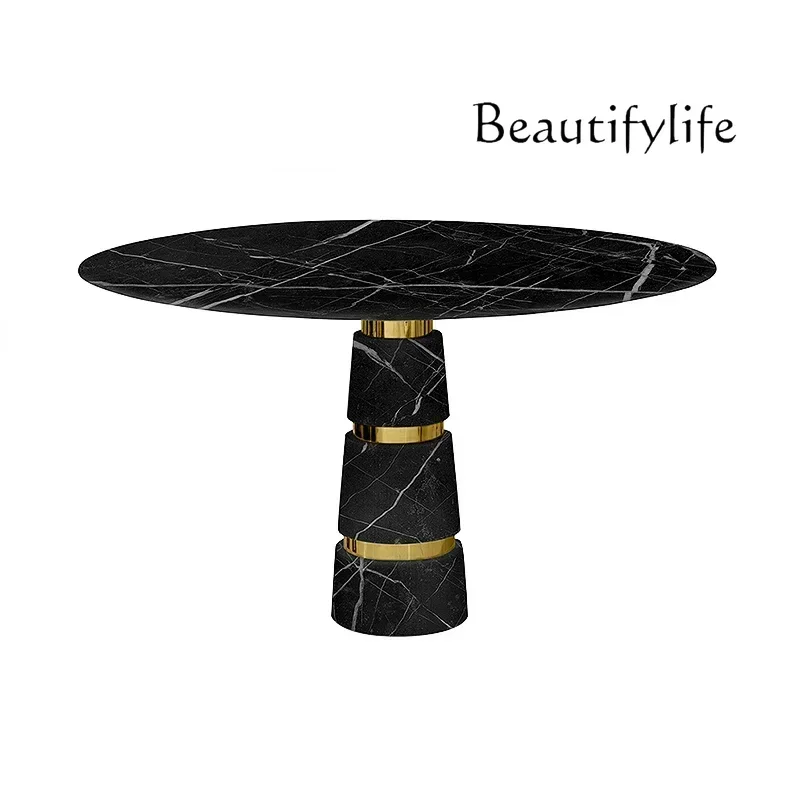 Italian light luxury dining table living room hotel creative heterosexual reception table casual negotiation guest table  chairs