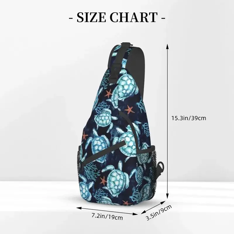 Cool Ocean Blue Turtles Sling Bag for Traveling Męski plecak na klatkę piersiową Crossbody Sea Animal Plecak na ramię