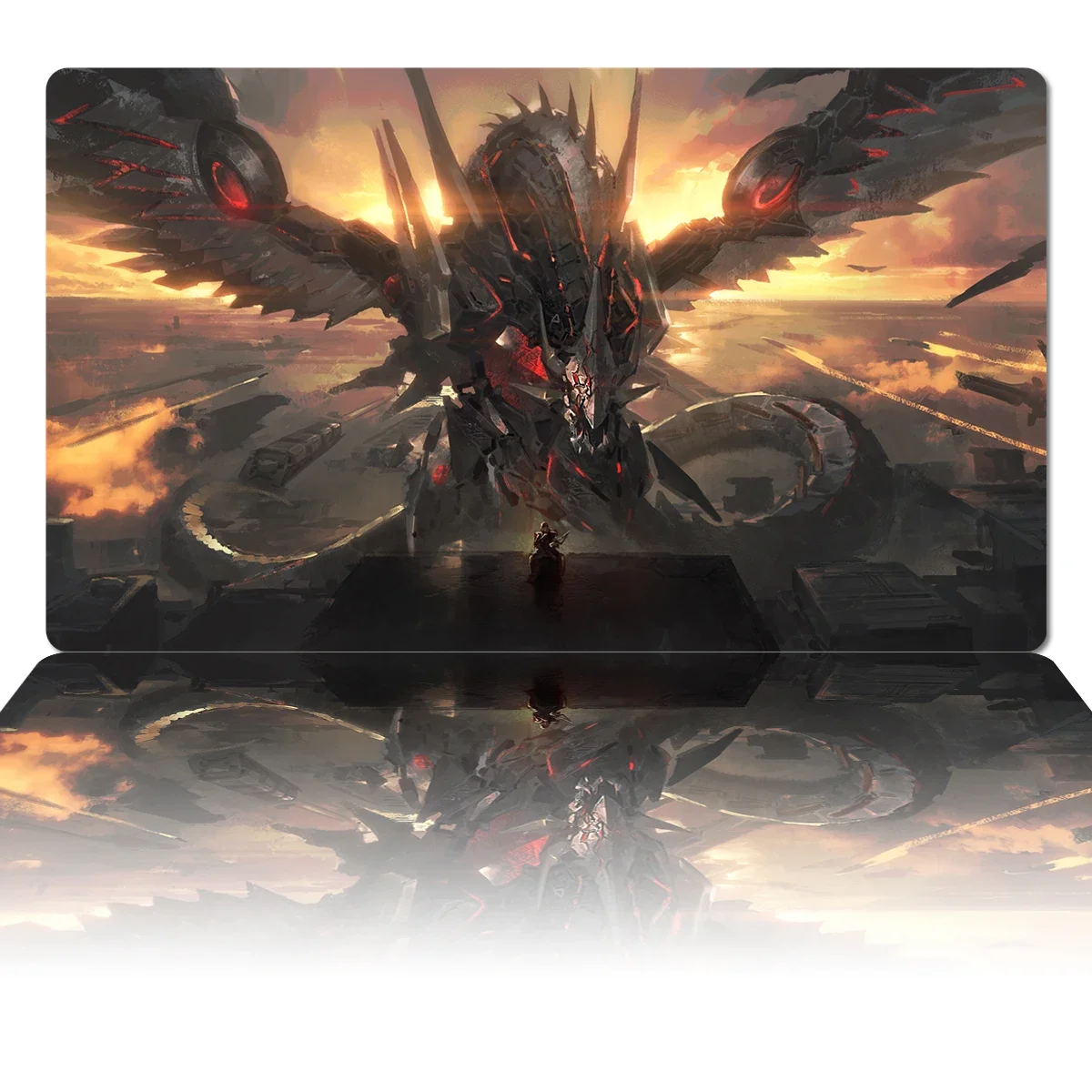 YuGiOh Cyber Dragon Infinity Playmat TCG CCG Board Game Trading Card Game Mat Anime Mouse Pad Custom Rubber Desk Mat Zones & Bag