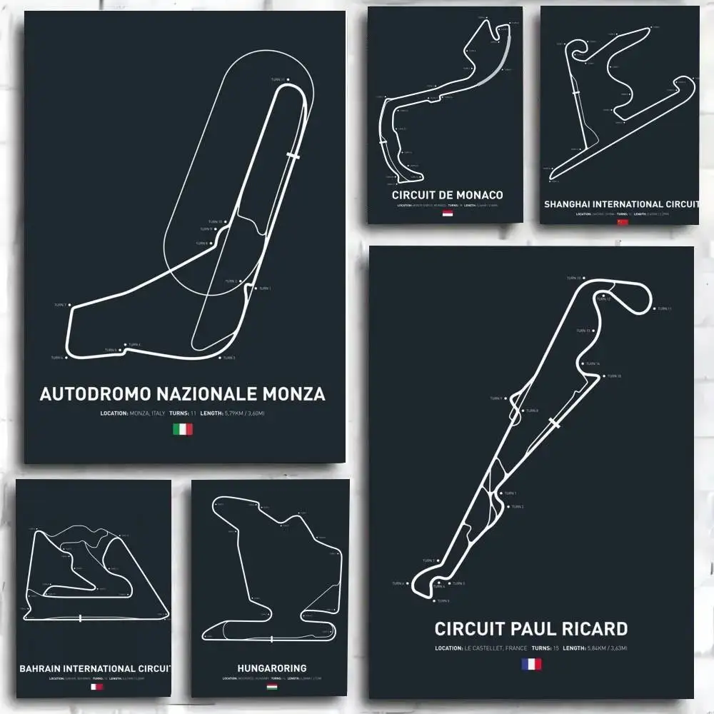 Формула-1-постер-с-цепью-f-f1-самоклеящаяся-художественная-водостойкая-бумажная-наклейка-кофейня-бар-декор-для-стен-комнаты