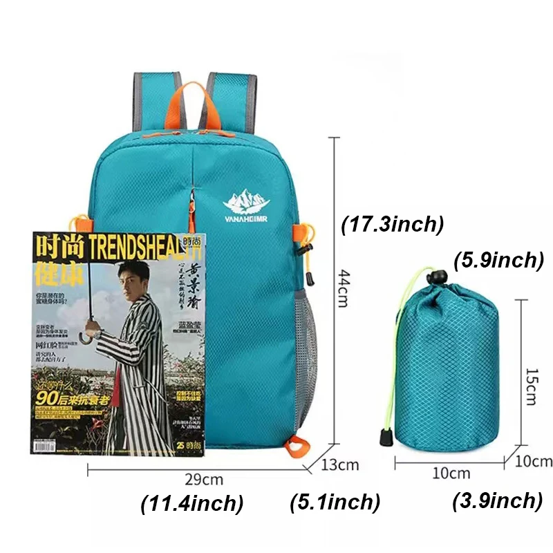 Mochila impermeável pequena ultraleve, bolsa de viagem ao ar livre dobrável para homens, escalada sacos de grife unisex caminhadas mini mochilas