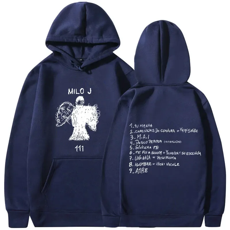 Milo J Hoodies 111 Album Merch Hooded Sweatshirts Men Women Fashion Hip Hop Vintage Long Sleeve Pullovers Fans Gift Streetwear